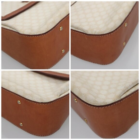 CELINE Macadam Canvas Hand Bag PVC Leather 2way White - Picture 16 of 16